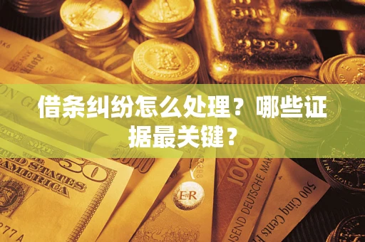济南借条纠纷怎么处理？哪些证据最关键？