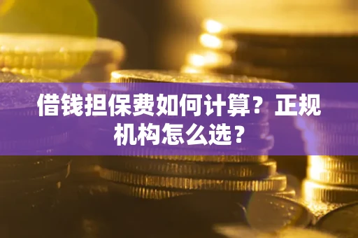济南借钱担保费如何计算？正规机构怎么选？